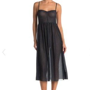 Free People Madeline polka dot sheer midi slip